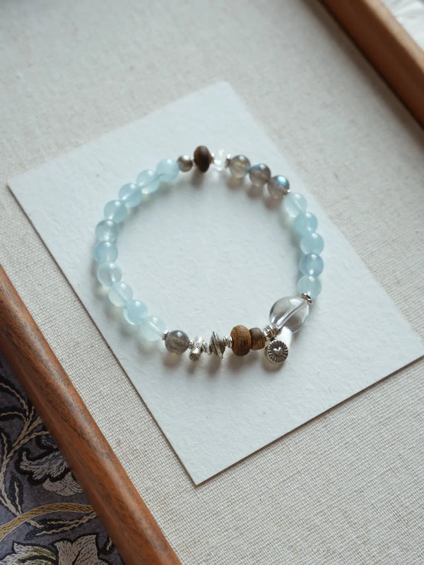 Mountain Spring Clear Quartz & Aquamarine Bracelet