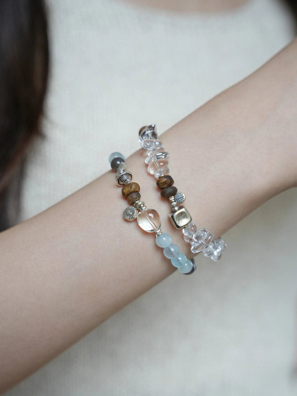 Mountain Spring Clear Quartz & Aquamarine Bracelet