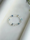 Ocean Gleam Aquamarine & Clear Quartz Bracelet