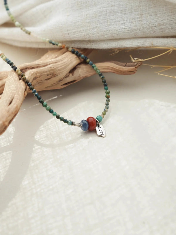 Floating Mist Phoenix Stone & Red Agate Necklace