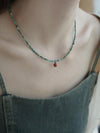 Emerald Breeze Red Agate & Turquoise Necklace