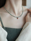 Emerald Breeze Red Agate & Turquoise Necklace