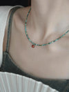 Emerald Breeze Red Agate & Turquoise Necklace