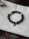 Ink Feather Silver Obsidian Bracelet