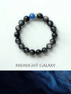 Midnight Galaxy Silver Obsidian & Kyanite Bracelet