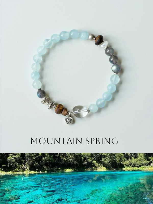 Mountain Spring Clear Quartz & Aquamarine Bracelet