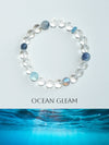 Ocean Gleam Aquamarine & Clear Quartz Bracelet