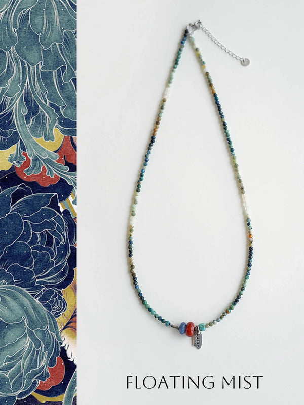 Floating Mist Phoenix Stone & Red Agate Necklace