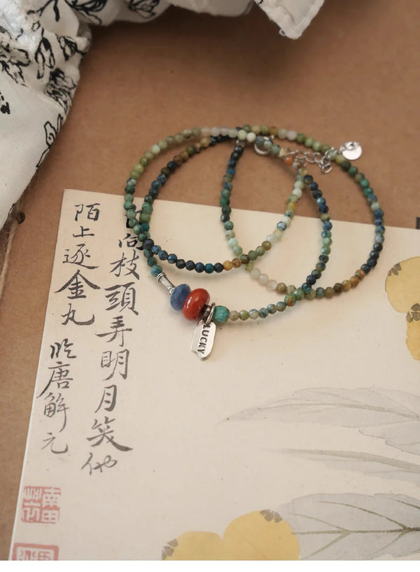 Floating Mist Phoenix Stone & Red Agate Necklace